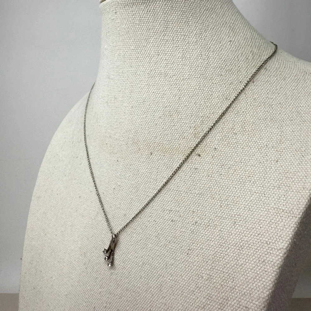 Marvel Sterling Silver Three Drop Pendant Necklace Simple Minimal Dainty‎